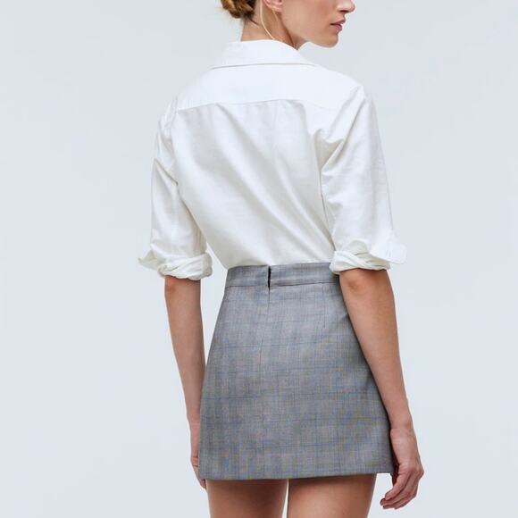 Madewell Wrap Front Mini Skirt Plus Size Plaid Retail $98 NEW WITH TAGS Size 14 - Picture 2 of 10